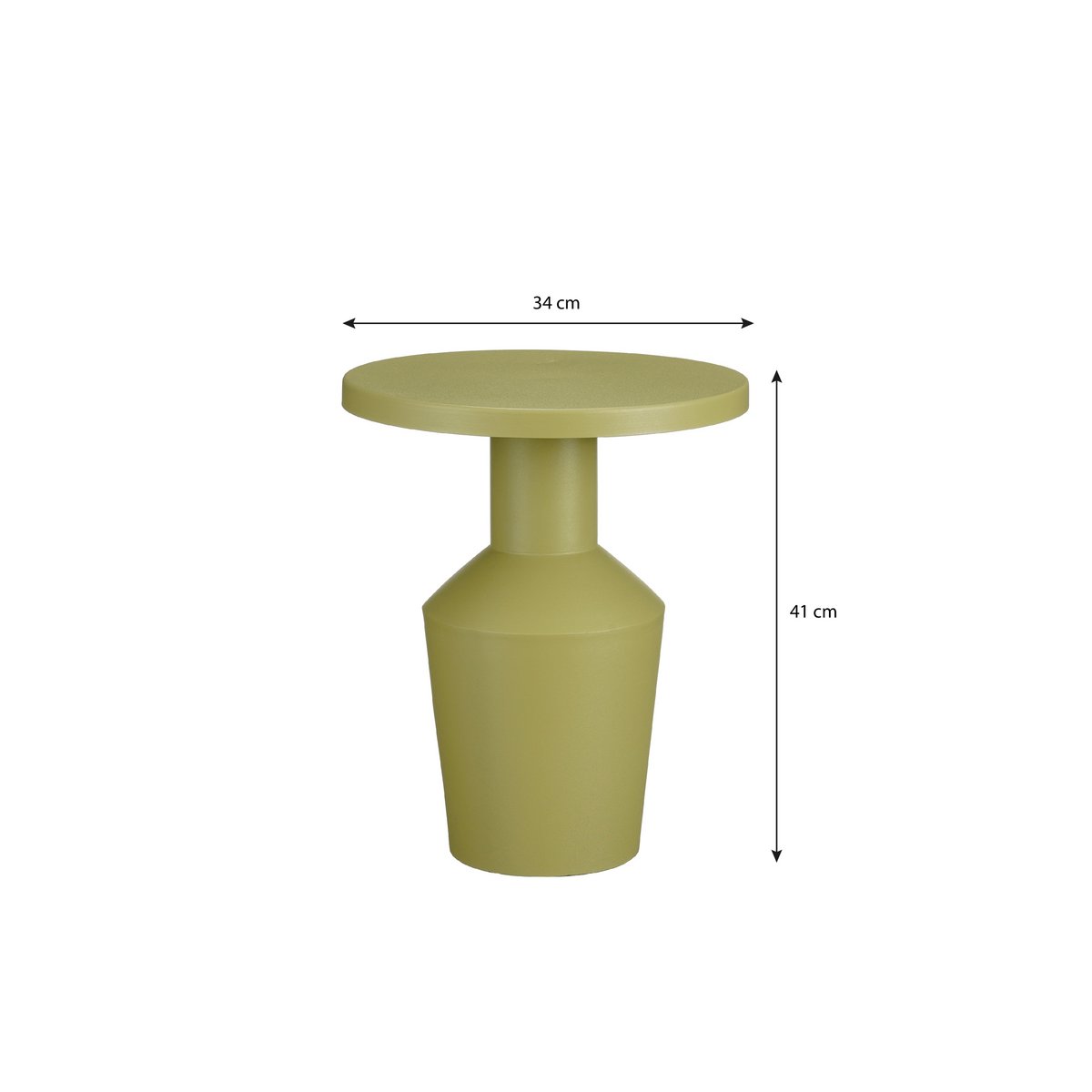 Feroza side table - H41 x Ø34 cm - Metal - Light green
