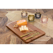 Wooden decorative board with 2 knives