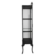 Vitrinekast Zwart, Metaal en Glas 68x43x181 cm