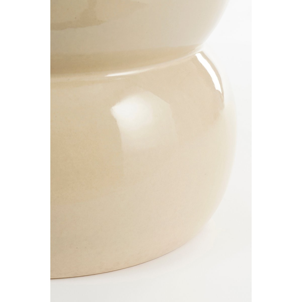 Vendi Side table - H40 x Ø35 cm - Ceramic - Cream