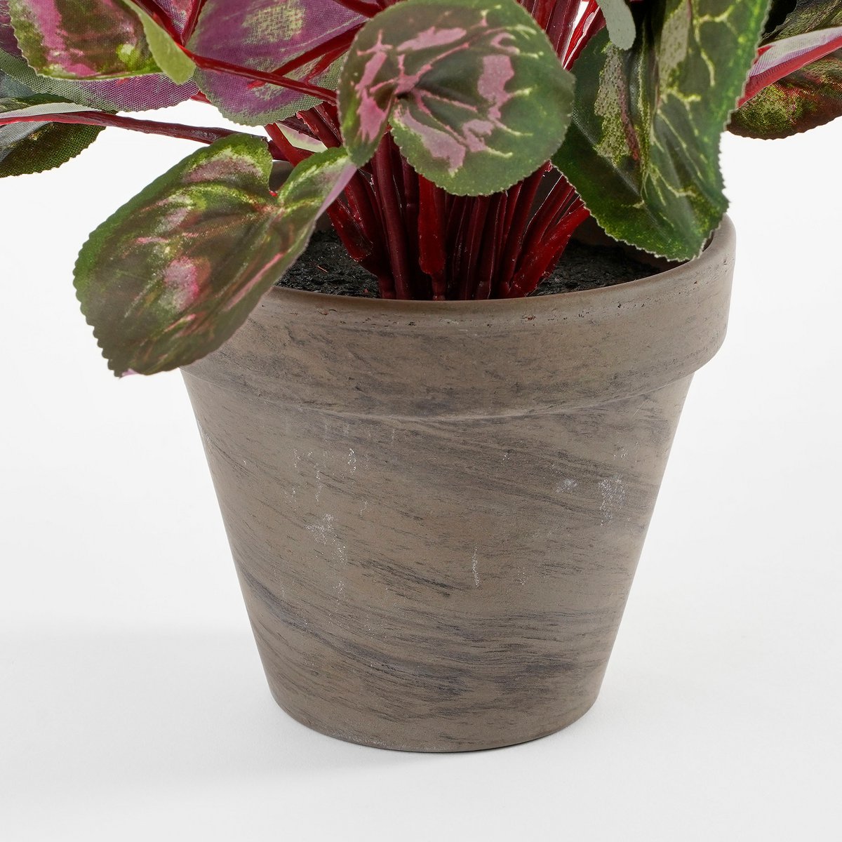 Künstliche Alpenveilchenpflanze im Blumentopf Stan - H30 x Ø30 cm - Weiß