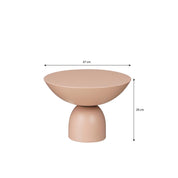 Celise side table - H28 x Ø47 cm - Metal - Light pink