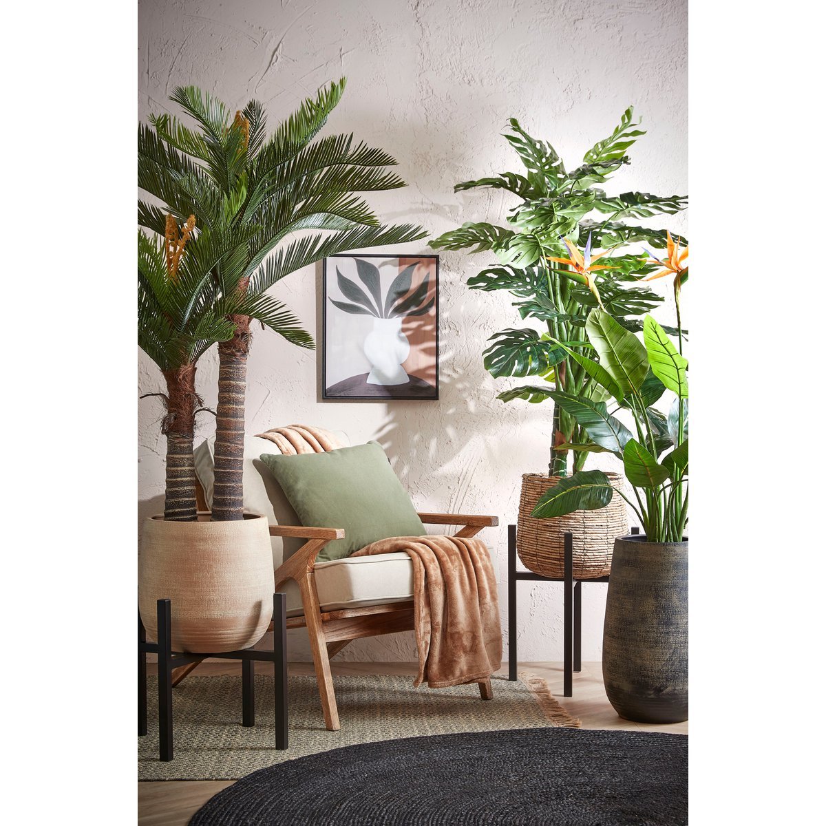 Ascot Plant Stand XL - L46 x W46 x H40 cm - Metal - Black