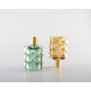 Set of 2 candlesticks, yellow and green bubbles