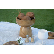 Beige wicker salt and pepper shaker