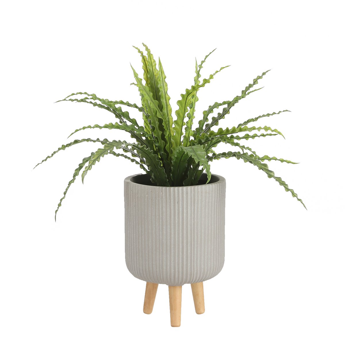 Asplenium Artificial Plant in Flower Pot Stan - H54 x Ø66 cm - Green