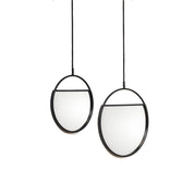 Miroir - Miroir mural rond - Métal - Noir - S2- 25x90 et 30x100