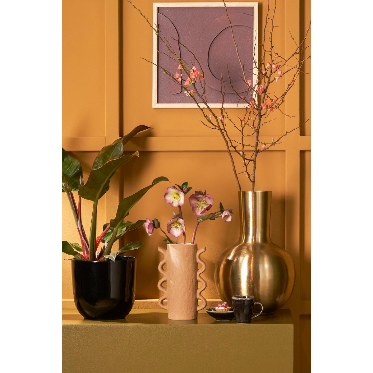 Vase Dara - H42 x Ø28 cm - Métal - Doré