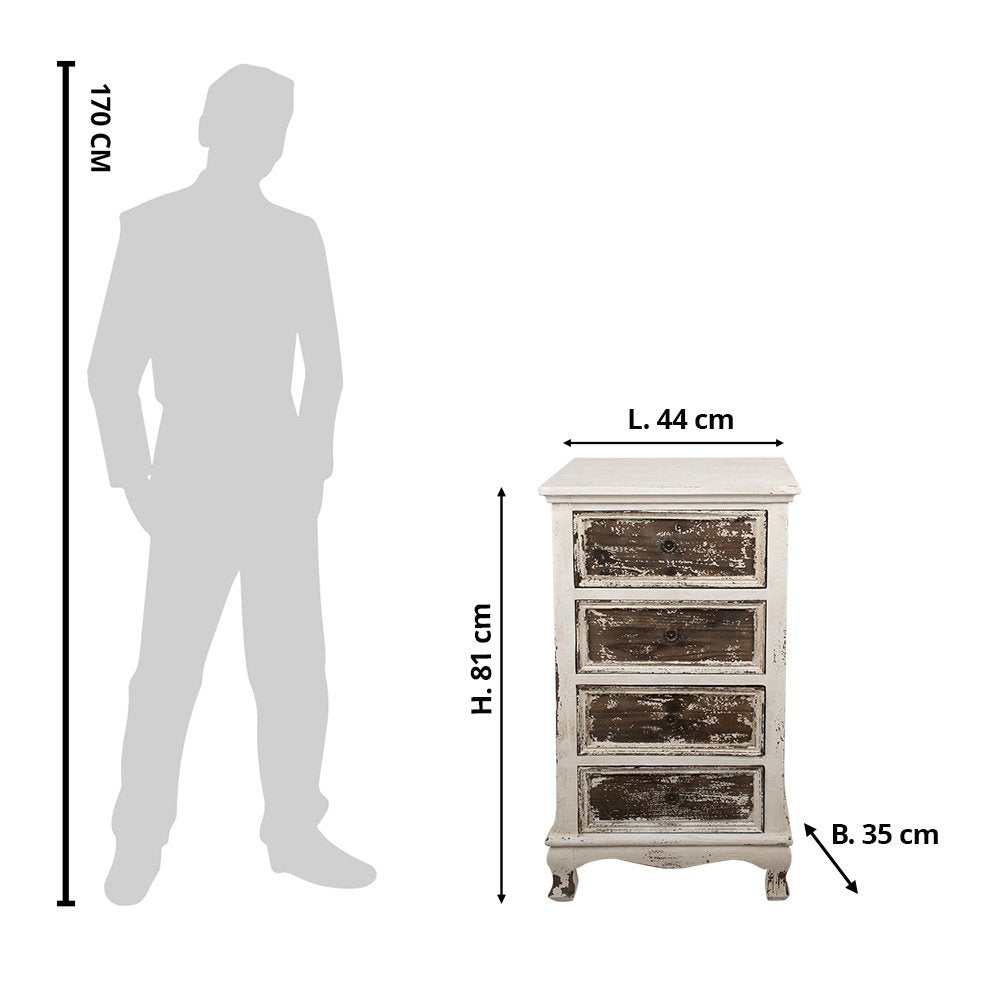 Dressoir Beige, Hout 44x35x81 cm