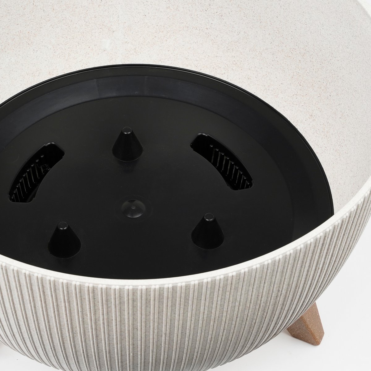 Doppio Flowerpot on Legs - H21 x Ø40 cm - Polypropylene - FSC Mix - Off White