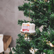 Christmas pendant - Cake - Glass - Pink - 9x11cm
