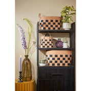 Storage basket - Set of 3 - L40 x W30 x H30 cm - Cork/Felt - Black
