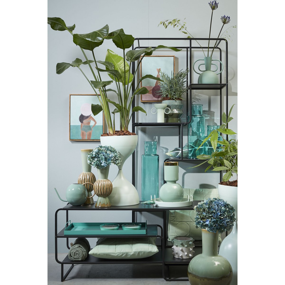 Étagère Jules - L76 x l30 x H178 cm - Métal - Noir