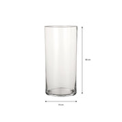 Carly Vase - H40 x Ø19 cm - Cylinder - Transparent