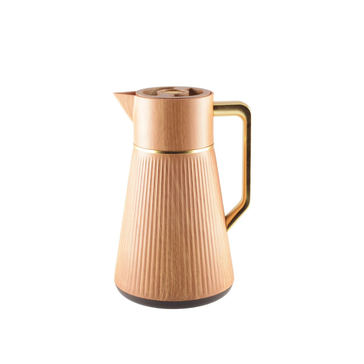 Houten koffiezetapparaat met gouden handvat 1L
