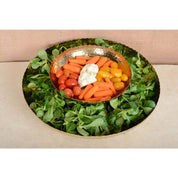 23 cm round hammered gold tray