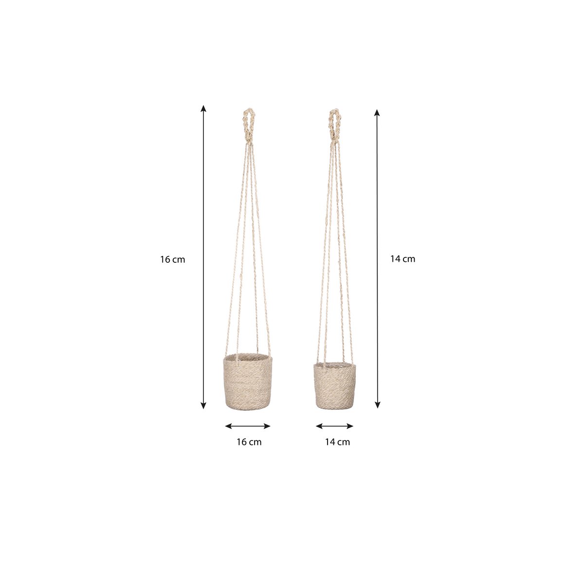 Atlantic Plantenmand - Set van 2 - Crème