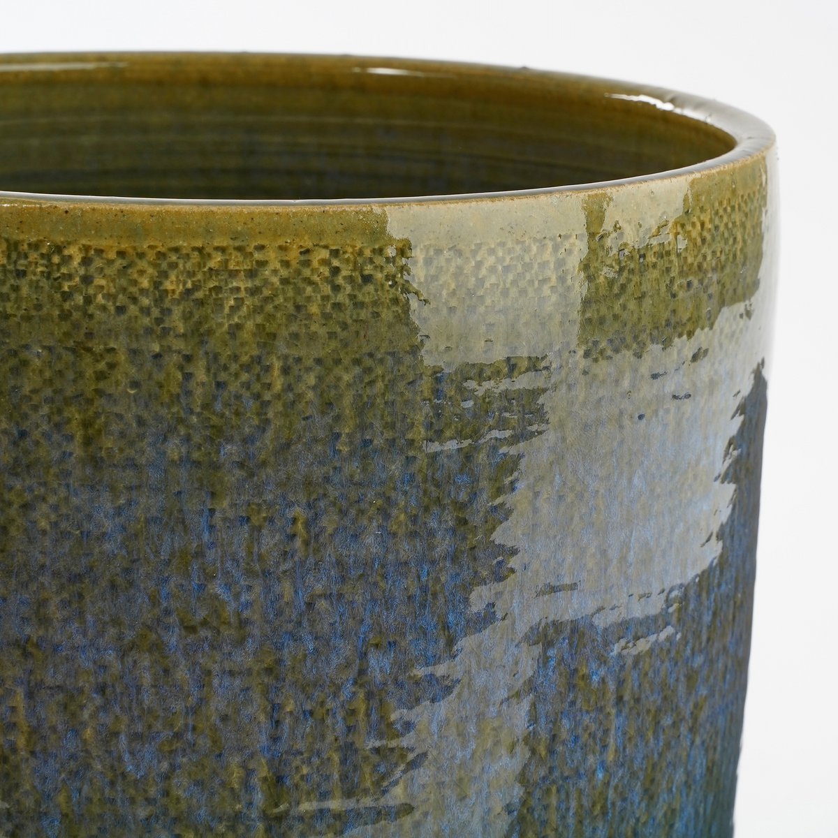 Olof flowerpot - H24 x Ø26 cm - Terracotta - Dark blue