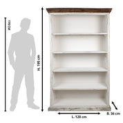 Boekenkast Wit, Hout 120x36x195 cm