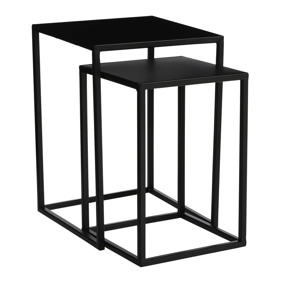Goa Side table - Set of 2 - L30 x W30 x H42 cm - Metal - Black