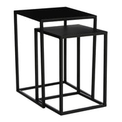 Goa Side table - Set of 2 - L30 x W30 x H42 cm - Metal - Black