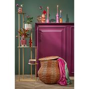 Tacoma Storage Basket with Lid - H47 x Ø50 cm - Jute - Yellow