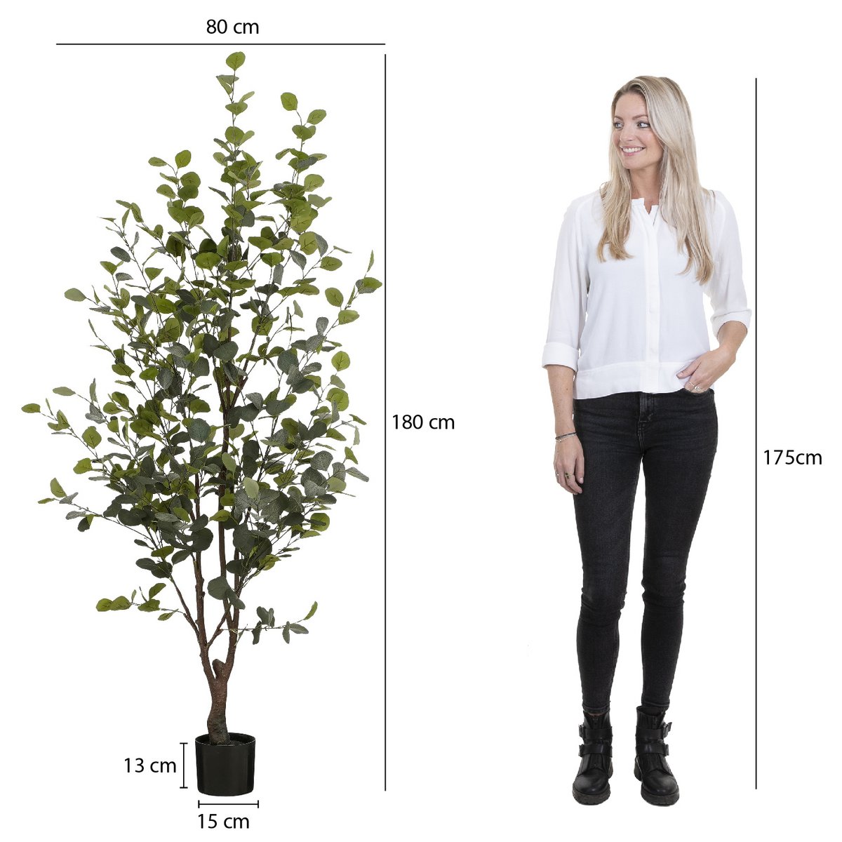 Artificial plant Eucalyptus tree in Pot - H180 x Ø80 cm - Green