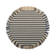 Dessy in jute canvas raye beige et bleu