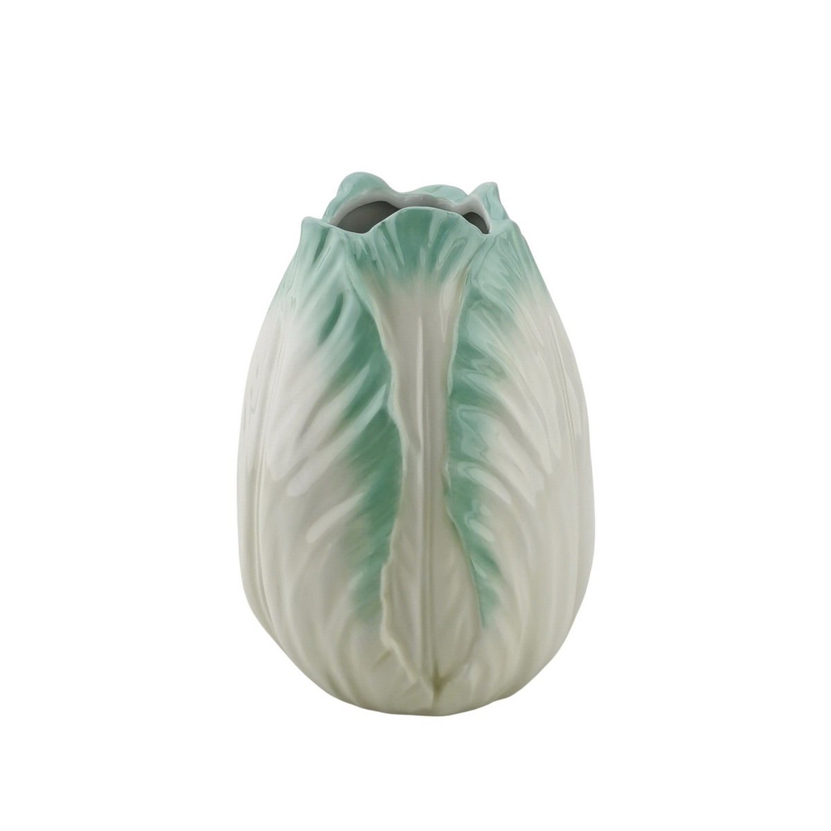 VASE-TULIP HOOFD STONEYWARE-MINT- 14X14X19CM