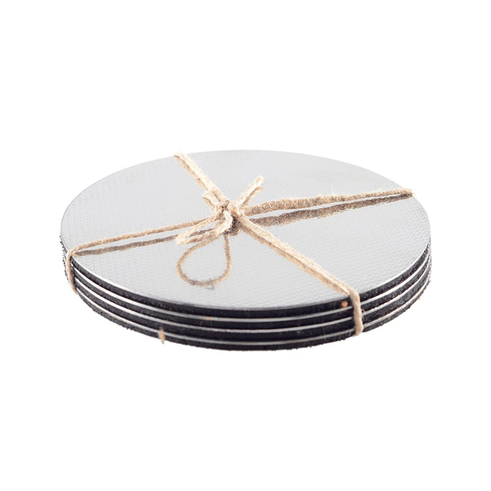 Set of 4 silver coasters, 10x10cm