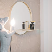 Mirror - Round - Metal - With Shelf - Sand - Ø40cm