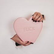 Ornament- Candy Heart 'FUCK'- Lichtroze- 20x4x18,5cm