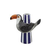 Vaas - Toucan - Violet/grijs/oranje - 16,5x7,5x16cm