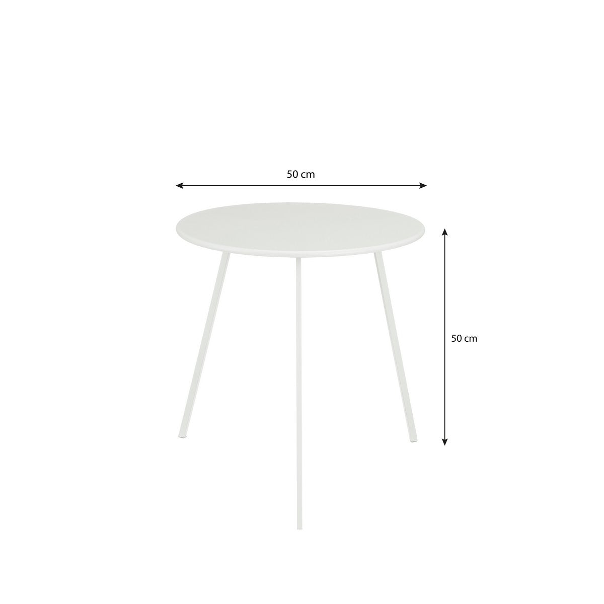 Seatle side table outside - H50 x Ø50 cm - Metal - White