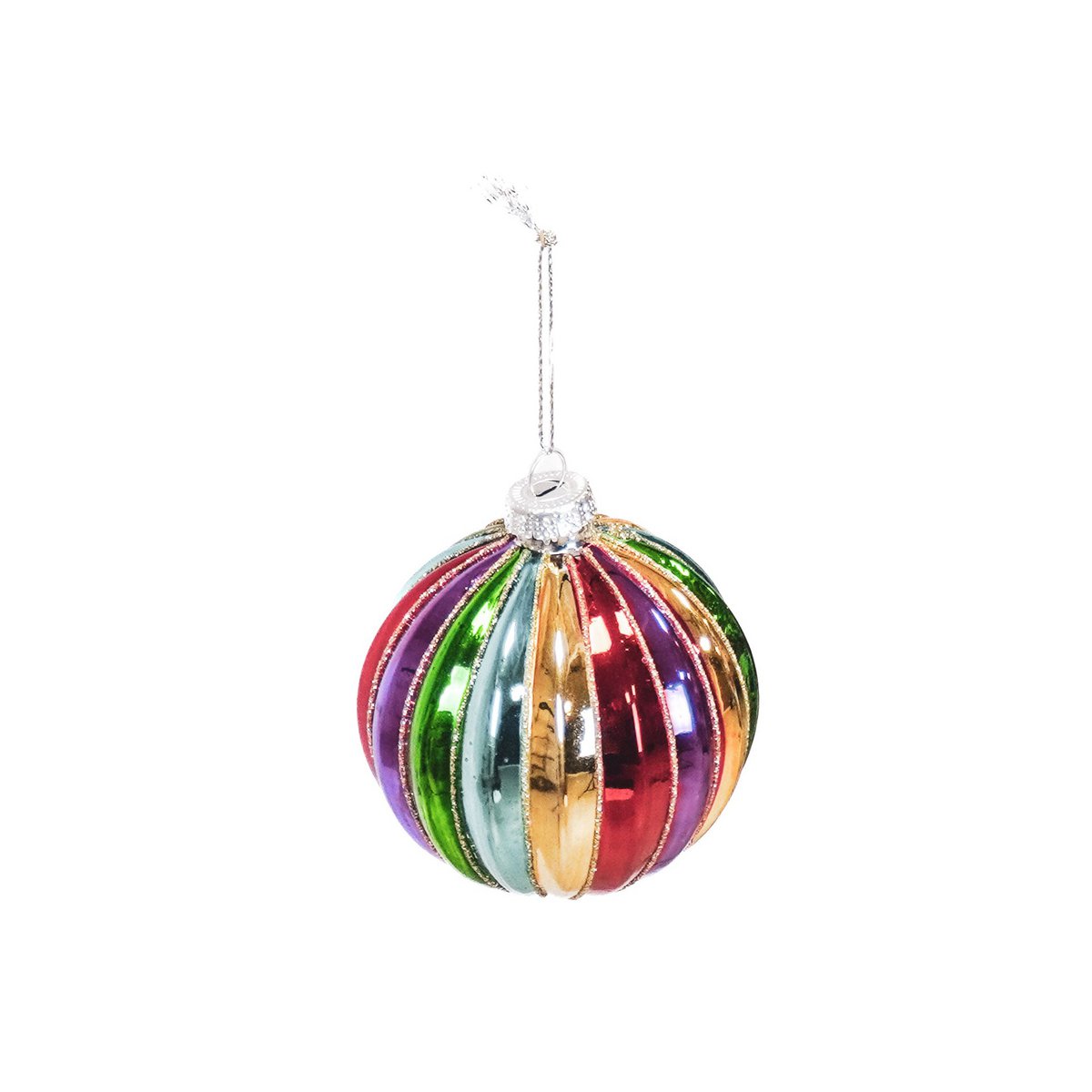 Christmas ball - Glass - Multicoloured - 8x8cm
