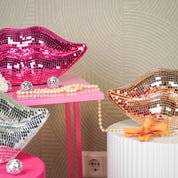 Ornament - Disco Lip - Glass - Rose Gold - 29x10x13.5 cm