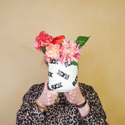 Pot - 'FUCK' - Keramiek - Wit/Zwart - 17,5x17,5x17,5cm