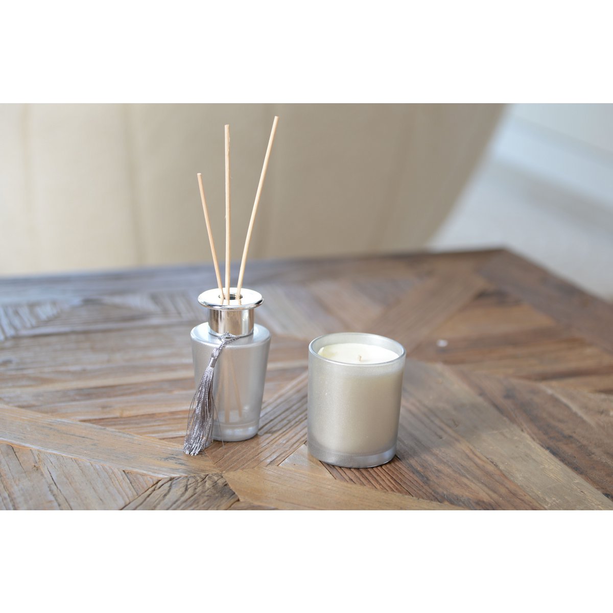 Silver Vanilla-Scented Candle