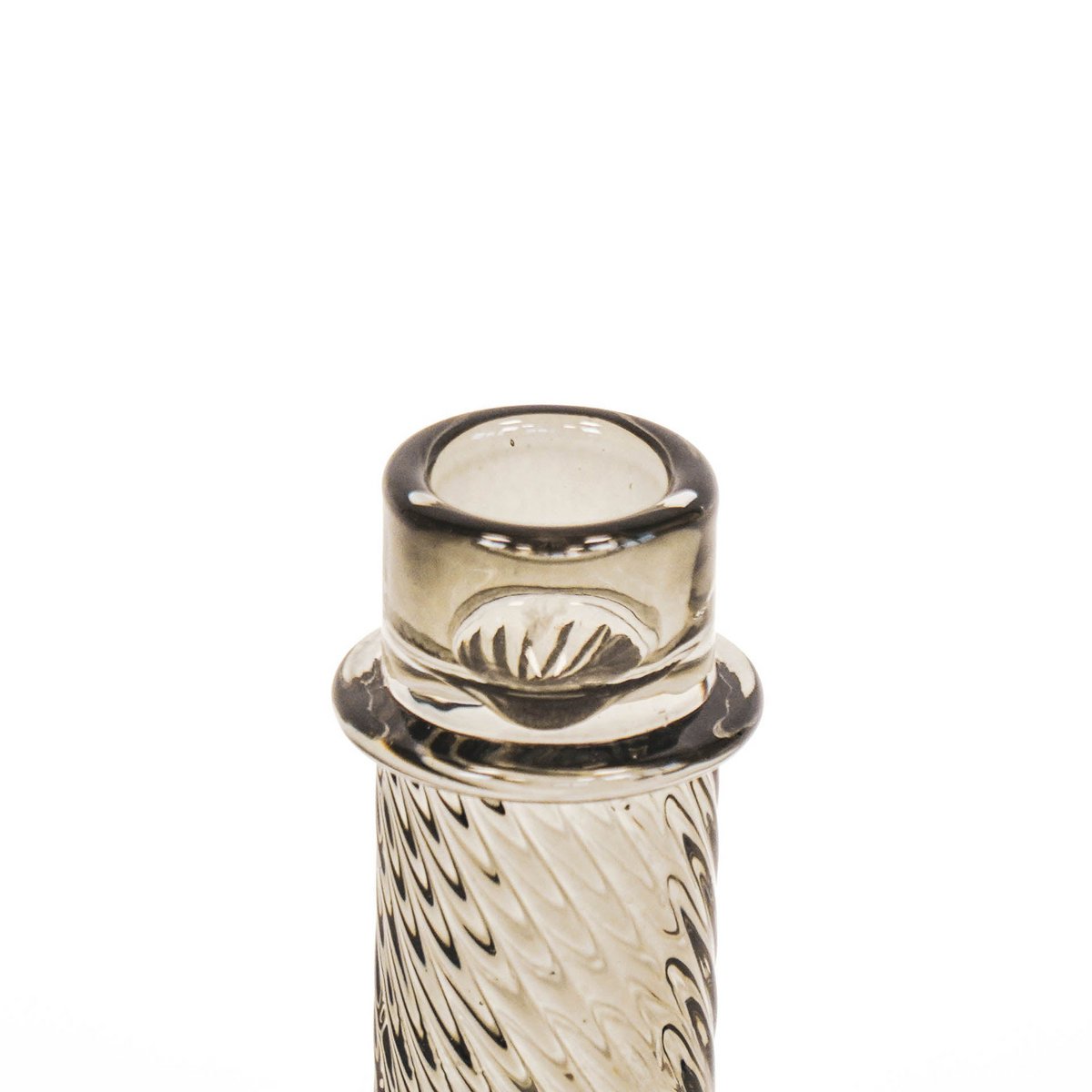 Kaarshouder - Glas - Smokey - 8x10cm