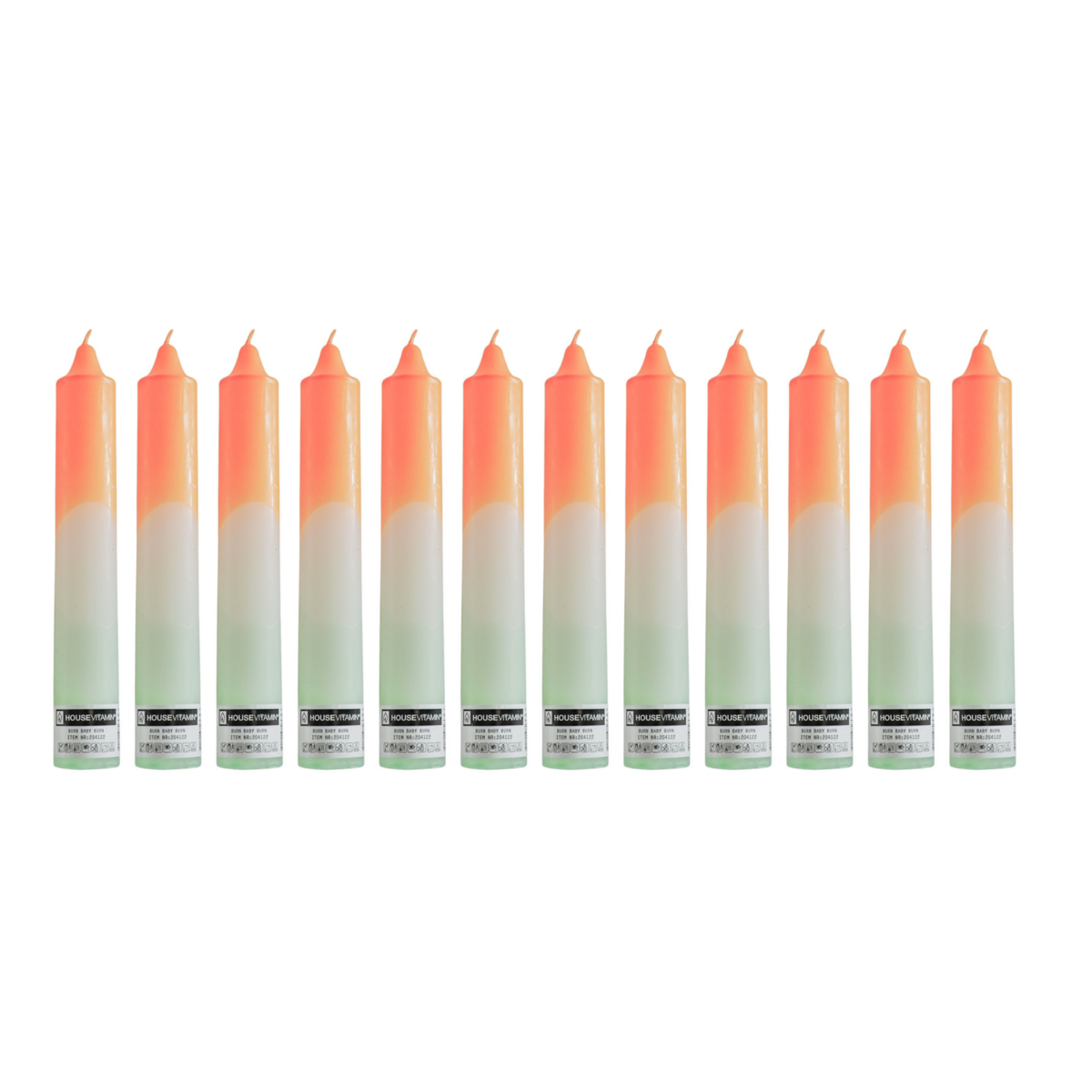 Candles - Dipdye - Extra Big - XXL - orange/white/mint green