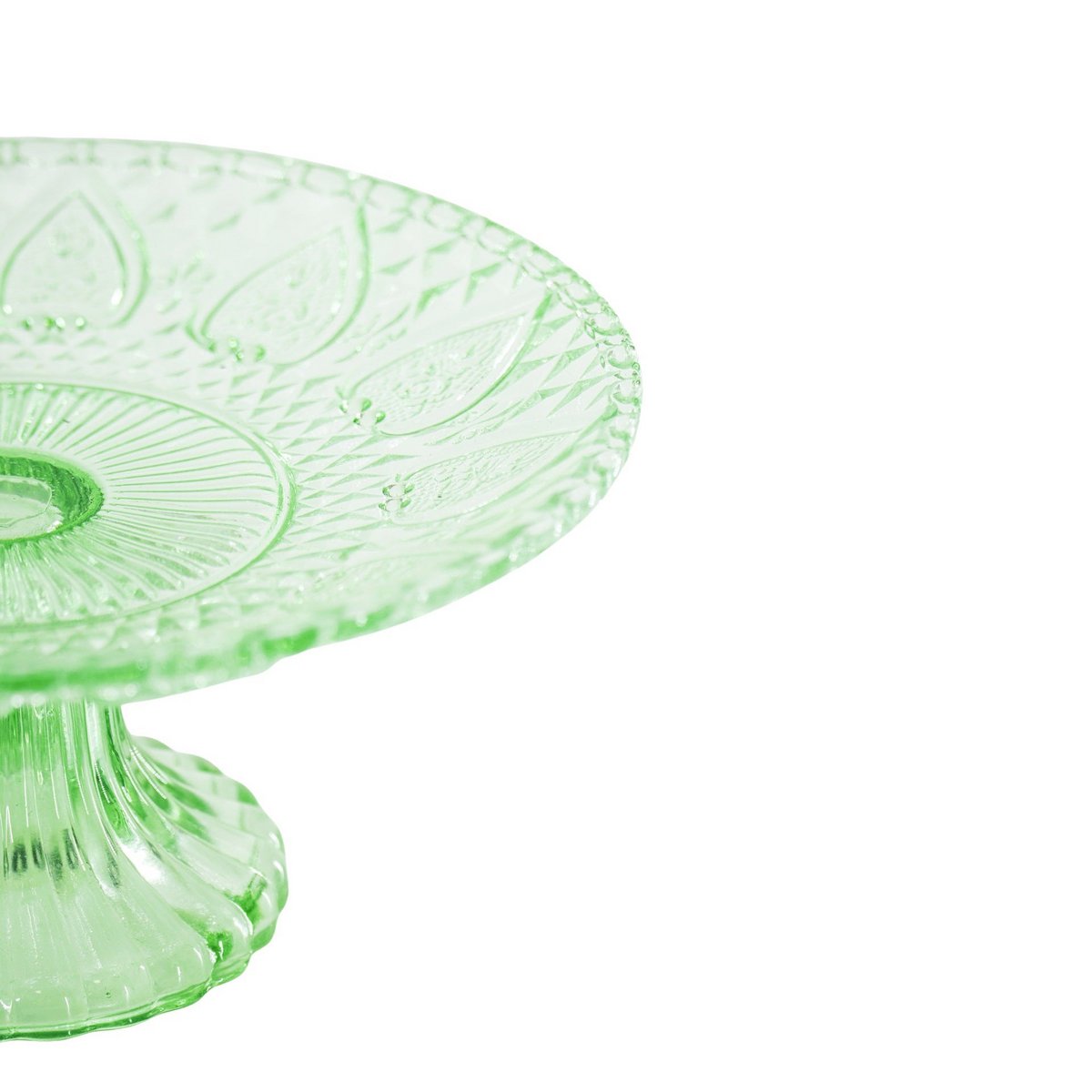 Taartbord - Glas - Groen - 15x8cm
