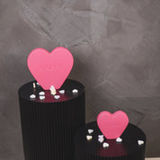 Ornament- Snoep Hart 'HAPPY'- Neon Roze- 13x4x11,5cm