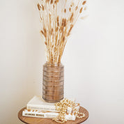 Vase - Pattern - Glass - Brown - 12.5x23cm