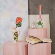 VASE- Bird-dolomiet-roze-12*9*23cm