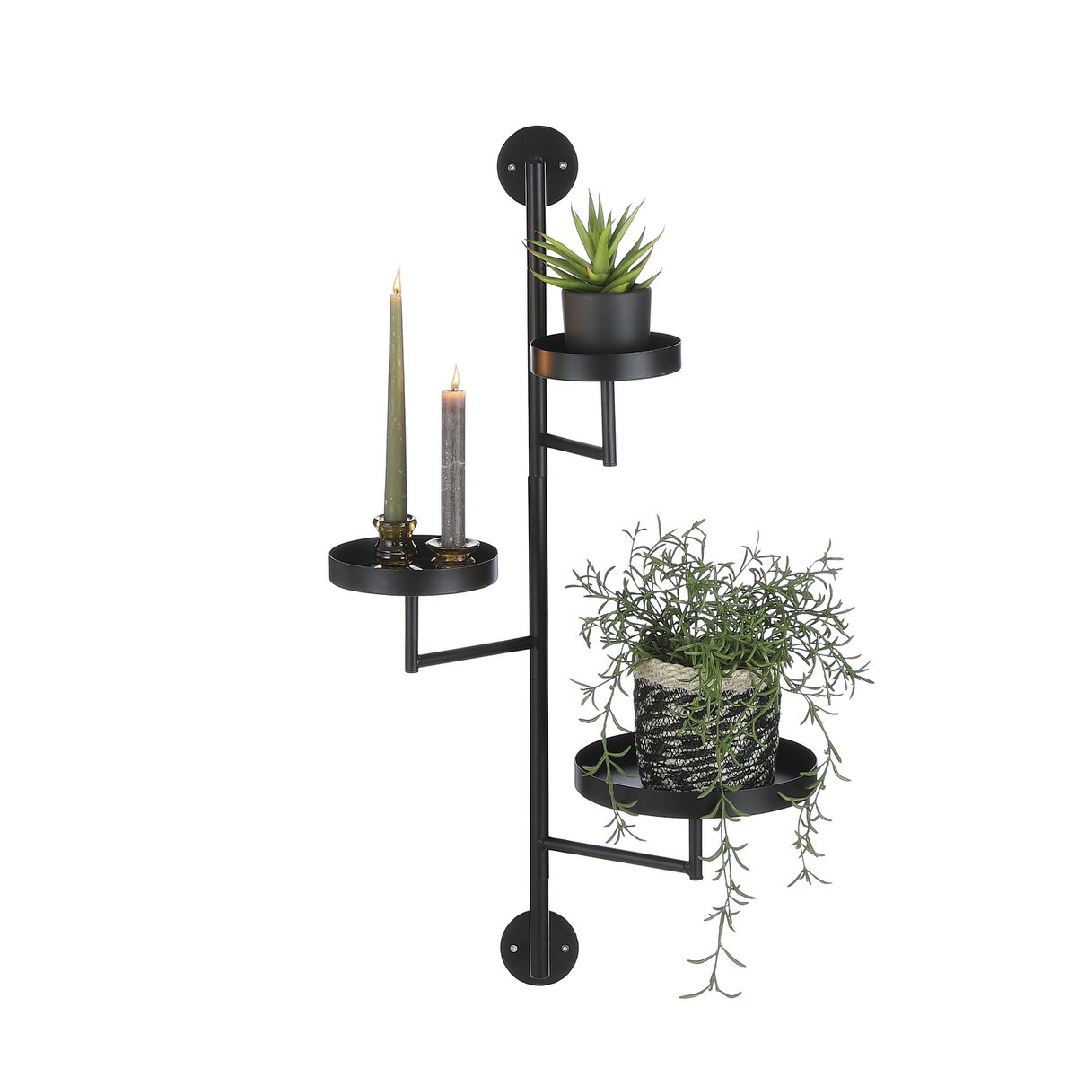 Perry Wall rack - L30 x W23 x H80 cm - Metal - Black