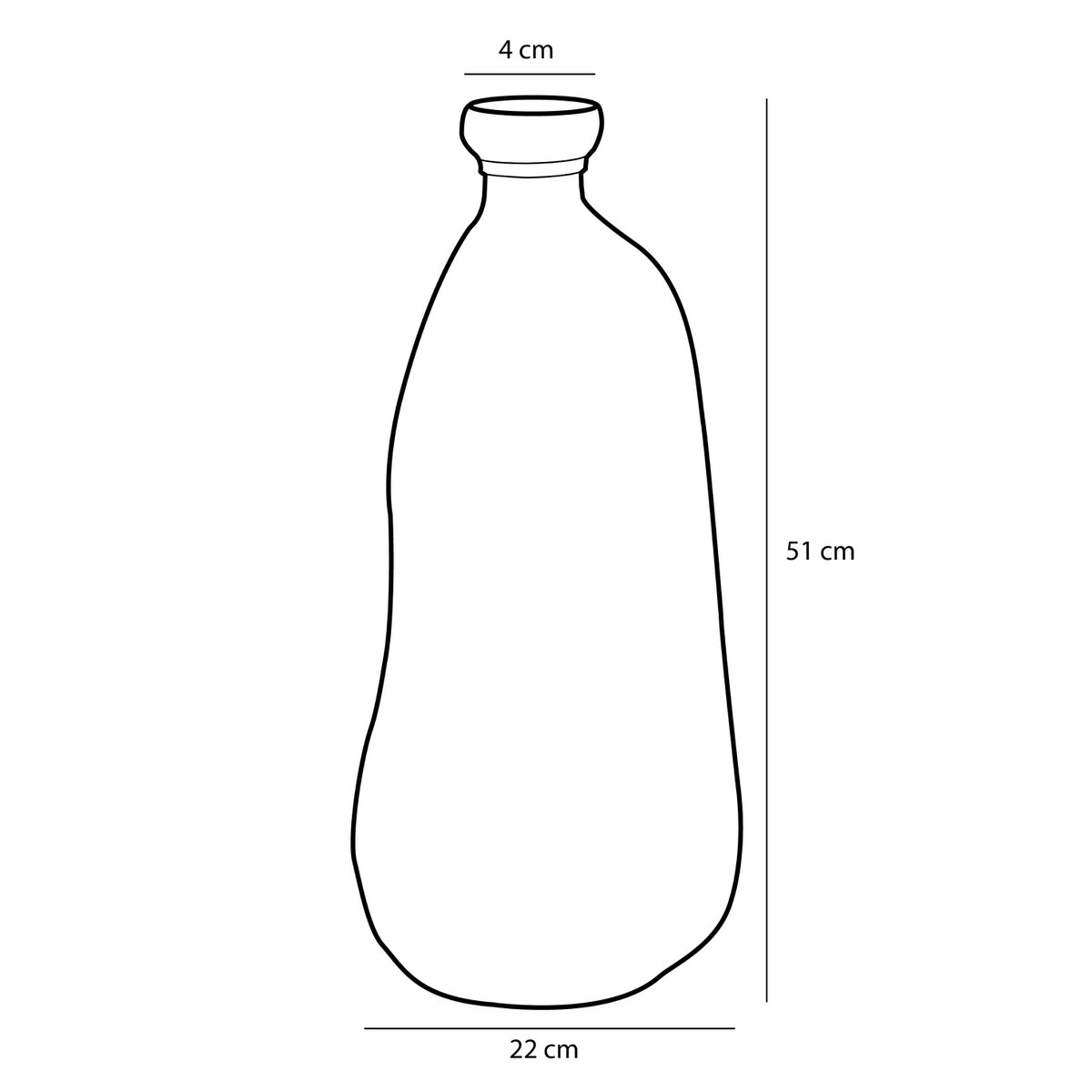 Pinto Vase - H51 x Ø22 cm - Recycled Glass - Taupe