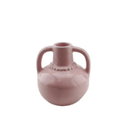 Vase - pearl neck - stoneware light pink - 11x10x12cm