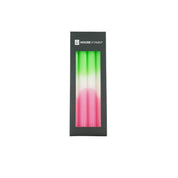 Candles - Dipdye - Wax green/white/pink - S4