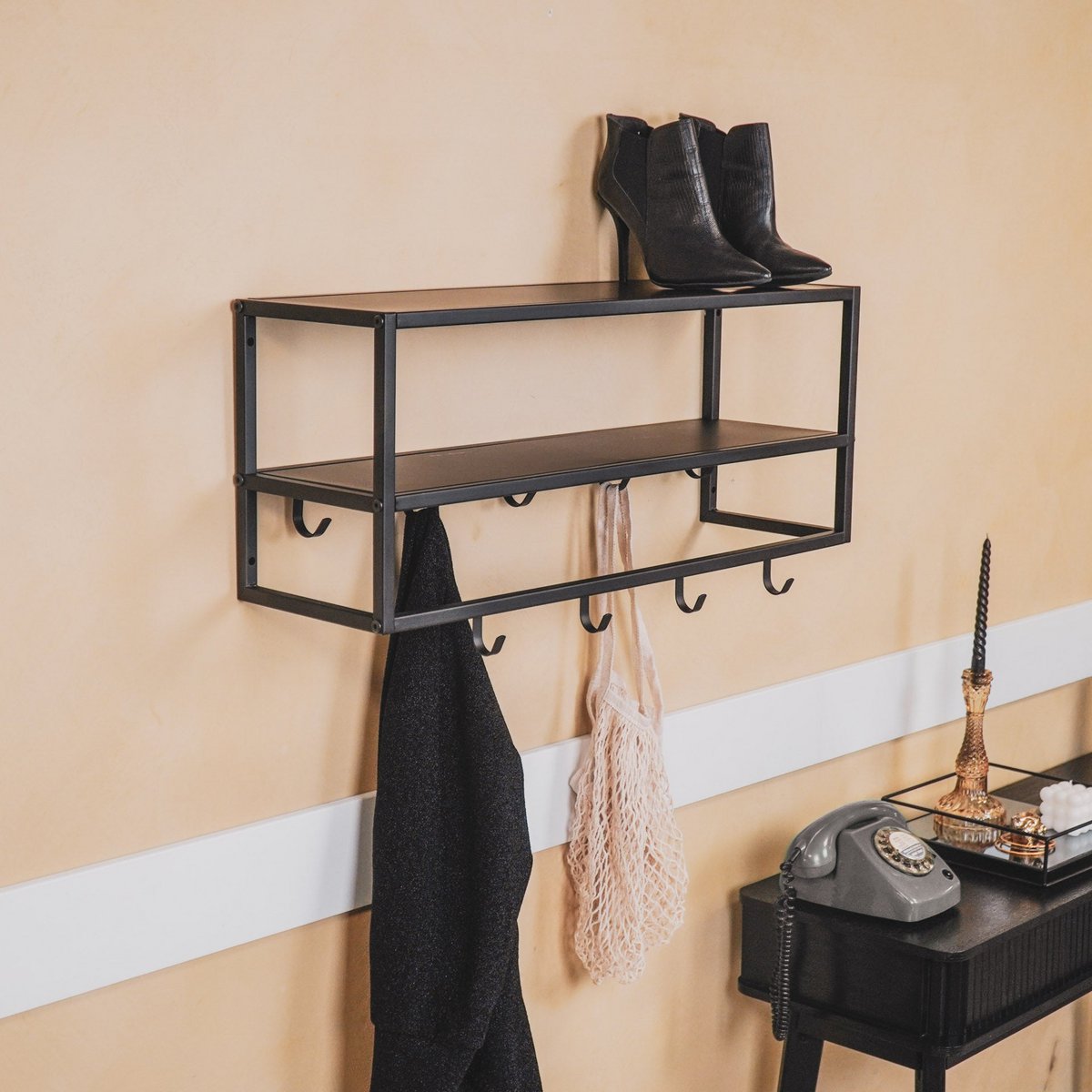 Coat rack - Shelves - Metal - Black 