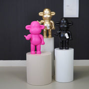 Ornament - hang losse aap beeldje 'de legende' - polyresin - goud - 33x21x50cm